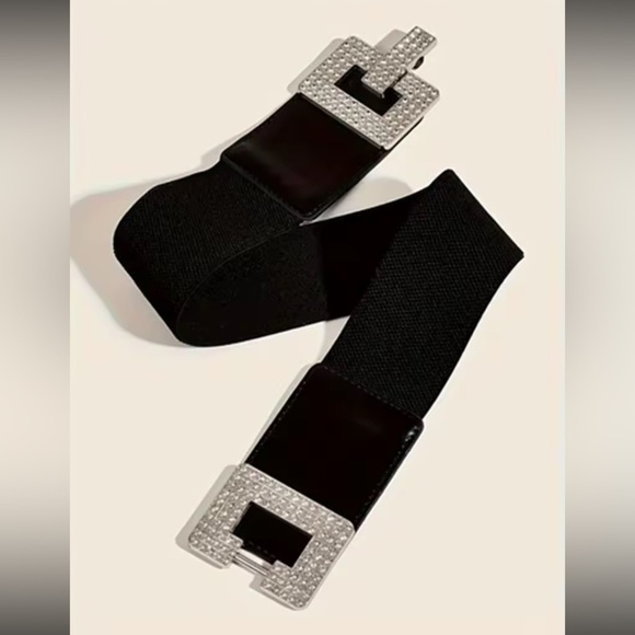 03-Luxury Rhinestone metallic shine elastic belt - Picture 5 of 5